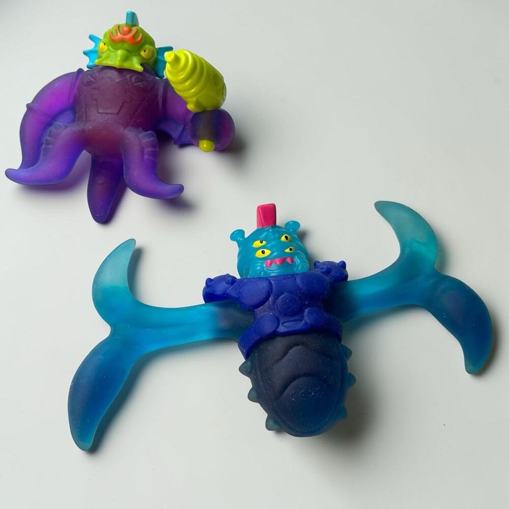 Heroes of Goo Jit Zu Lot 2 Alien Figures Stretchy Squishy Toy Blue Purple - Picture 4 of 8